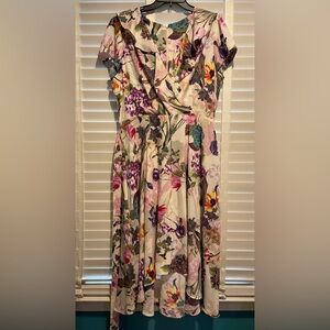 Melonie Floral Wrap Dress, Size 14